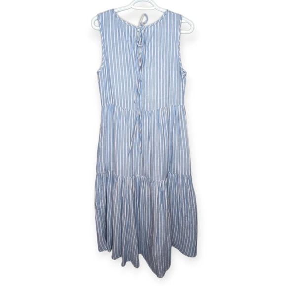 Retrod  Sleeveless Blue Pink White Stripe Layered Maxi Dress Women Small Boho - Picture 2 of 6